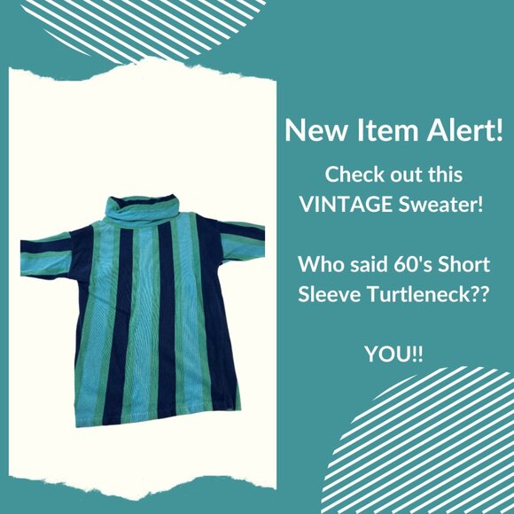🌿 White Stag Knitabouts Short-Sleeve Turtleneck – 60s Mod Vibe – Size M 🌿 - Picture 1 of 5